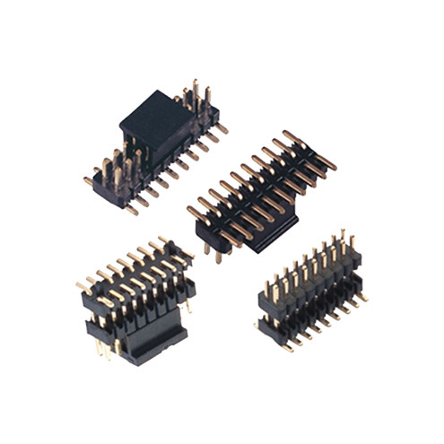 Three Double Row 2.54mm Pin Header Connectors Gold Plated With Cap